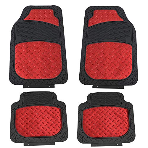 FLOORMATS 4PC BLACK/RED F11315RED