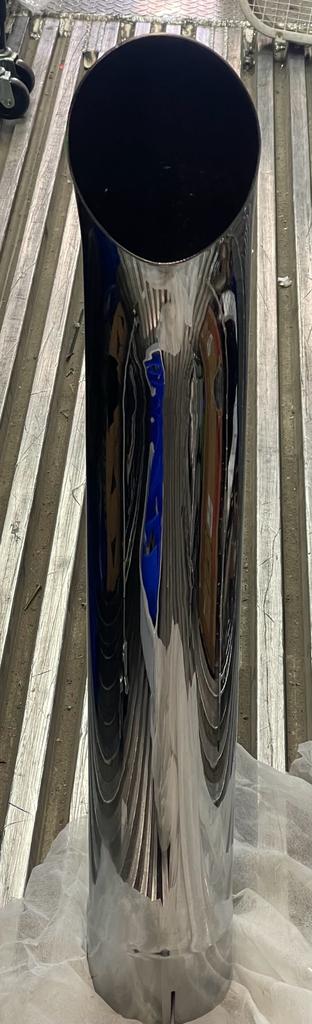 5" CHROME EXHAUST PIPE STACK CURVED EXTENSION 36" LENGTH
