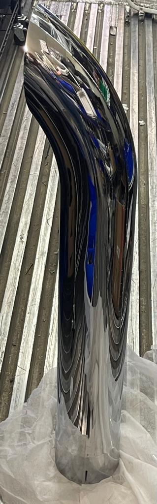 5" CHROME EXHAUST PIPE STACK CURVED EXTENSION 36" LENGTH