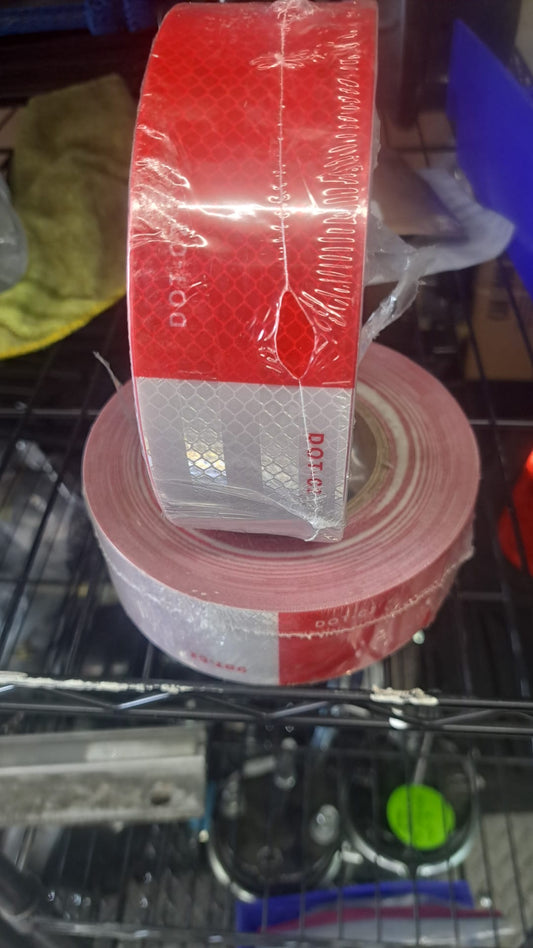 REFLECTIVE TAPE ROLL RED/WHITE 2"
