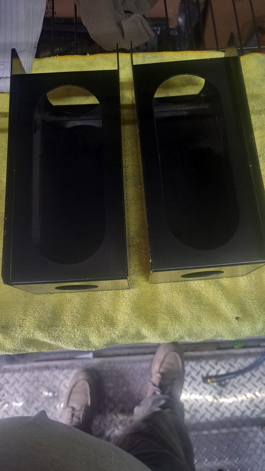 TRAILER LIGHT HOUSING SET, BLACK STEEL